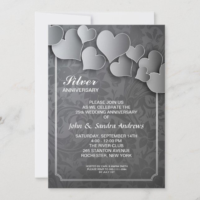 Invitation pour les 25 ans de mariage (Devant)