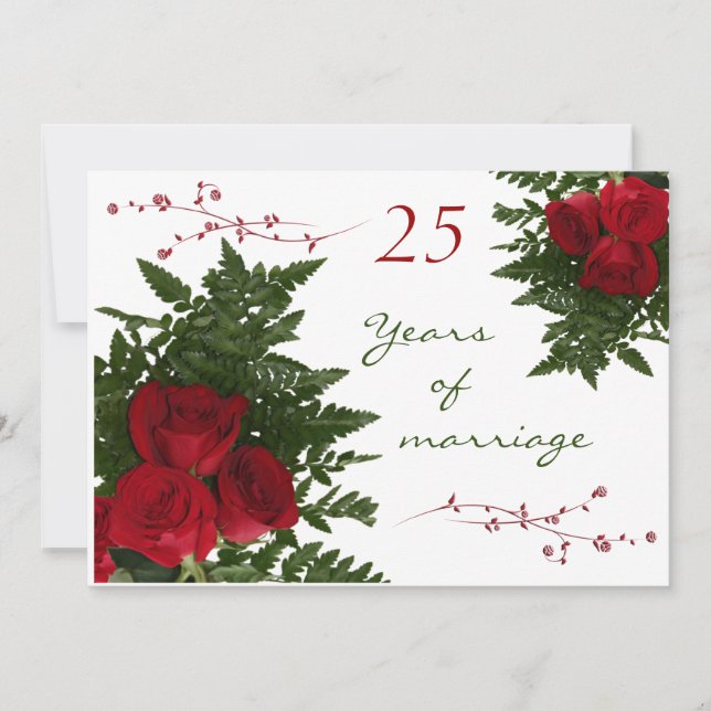 Invitation pour les 25 ans de mariage (Devant)