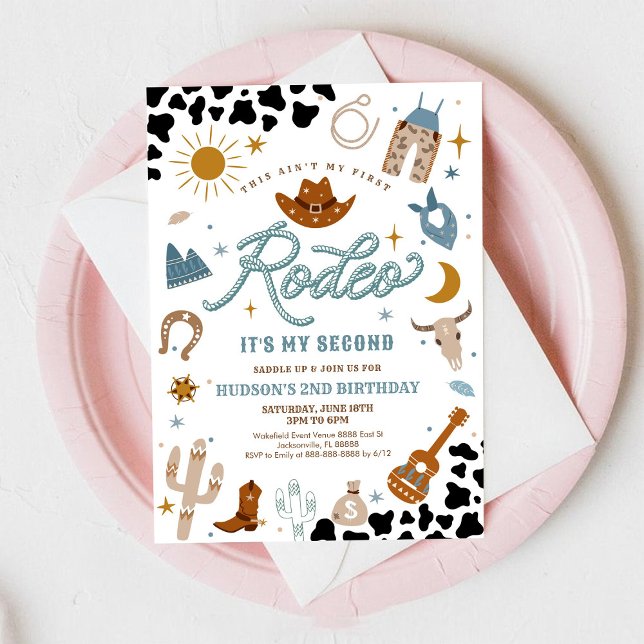 Invitation pour les 2 ans de Cowboy de Rodéo (Créateur téléchargé)