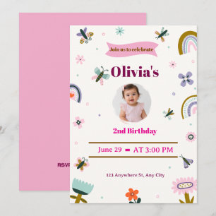 Invitation pour les 2 ans de Papillon Arc-en-ciel