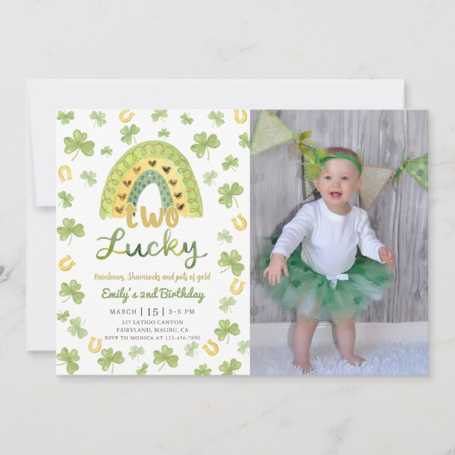 Invitation pour les 2 ans de Two Lucky St Patrick' (Devant)