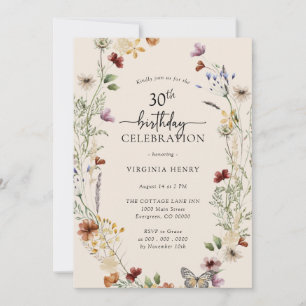 Invitation pour les 30 ans d'anniversaire floral