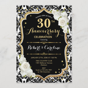 Invitation pour les 30 ans d'anniversaire - Noir B