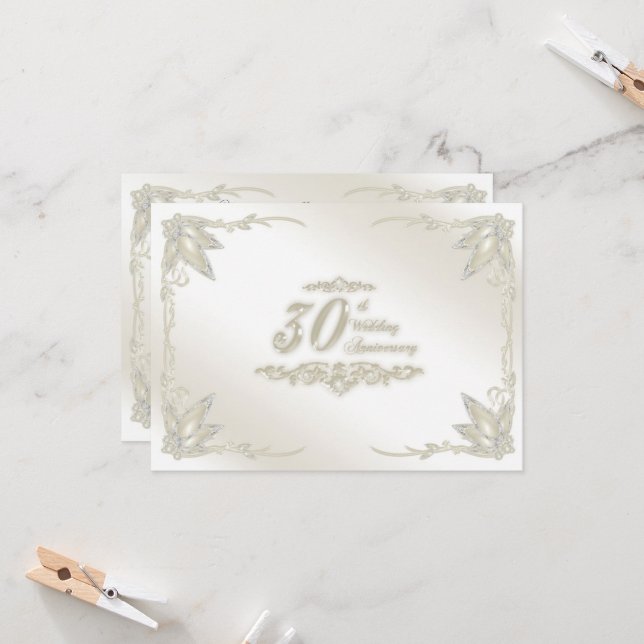 Invitation pour les 30 ans de mariage (Devant/Arrière en situation)