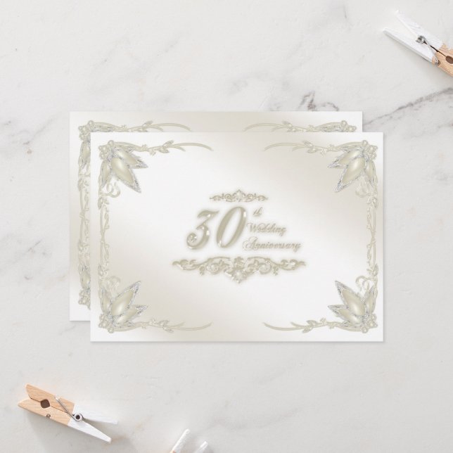 Invitation pour les 30 ans de mariage (Devant/Arrière en situation)