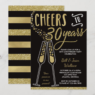 Invitation pour les 30 ans de mariage, faux brilla