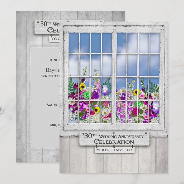 Invitation pour les 30 ans de mariage, Fenêtre rus (Devant / Derrière)