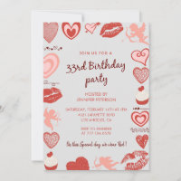 Invitation pour les 33 ans Gris Rouge Ange