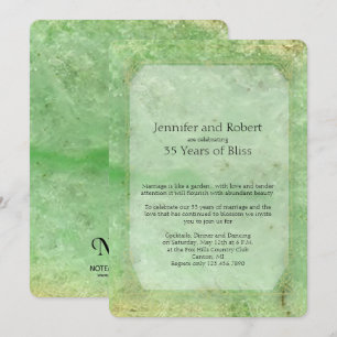 Invitation pour les 35 ans de mariage en Jade Natu