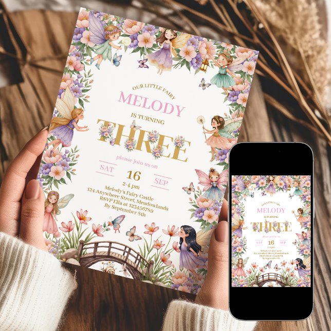Invitation pour les 3 ans de la fée fleur (Créateur téléchargé)
