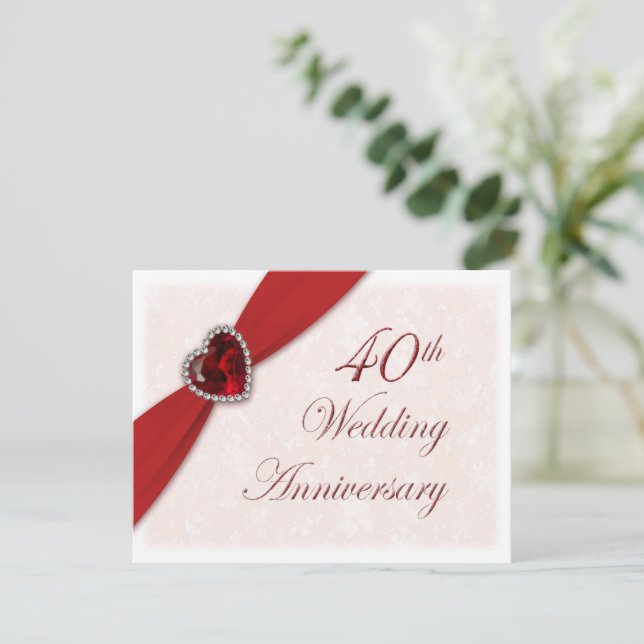 Invitation pour les 40 ans de mariage - Damask (Debout devant)