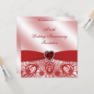 Invitation pour les 40 ans de mariage de rubis