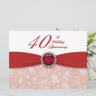 Invitation pour les 40 ans de mariage en damas