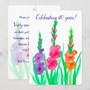 Invitation pour les 40 ans de mariage Gladiolus