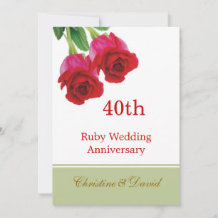 Invitation pour les 40 ans de mariage - Noces de r