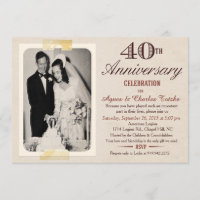 Invitation pour les 40 ans de mariage - Photo pers
