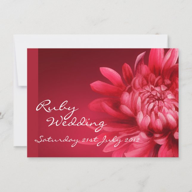 Invitation pour les 40 ans de mariage rubis (Devant)