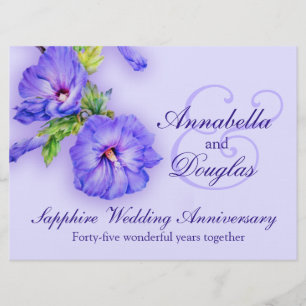 Invitation pour les 45 ans de mariage saphir