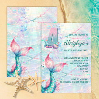 Invitation pour les 4 ans de fête d'anniversaire d
