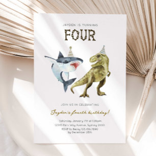 Invitation pour les 4 ans de Shark & Dino, fête av