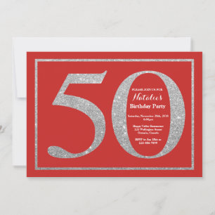 Invitation pour les 50 ans Anniversaire Paillettes