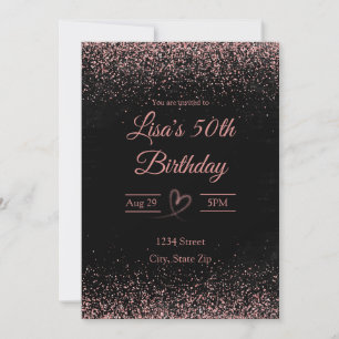 Invitation pour les 50 ans – Confettis Paillettes 