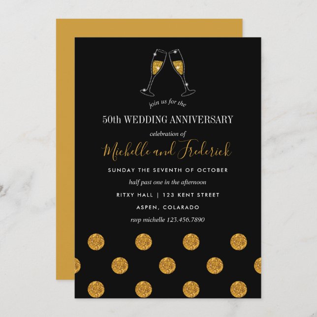 Invitation pour les 50 ans de mariage (Devant / Derrière)