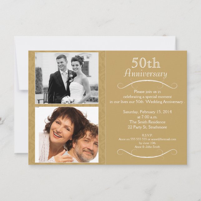 Invitation pour les 50 ans de mariage (Devant)