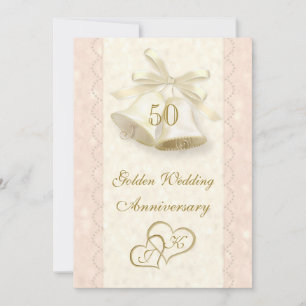 Invitation pour les 50 ans de mariage avec cloches