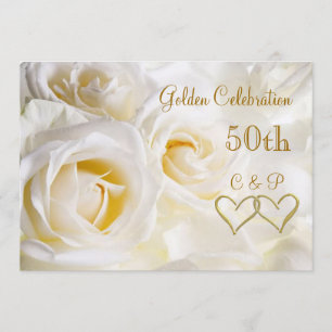 Invitation pour les 50 ans de mariage avec des ros