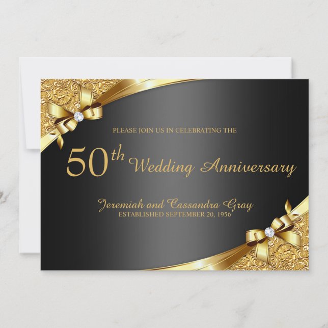 Invitation pour les 50 ans de mariage de diamant (Devant)