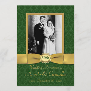 Invitation pour les 50 ans de mariage en vert