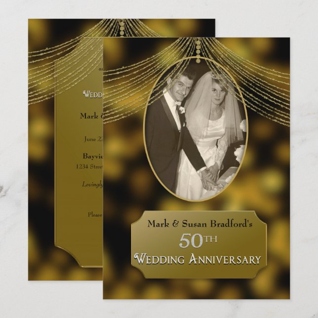 Invitation pour les 50 ans de mariage, Photo (Devant / Derrière)