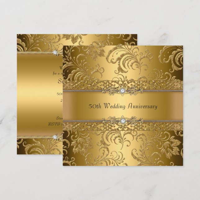 Invitation pour les 50 ans de mariage Tourbillon F (Devant / Derrière)