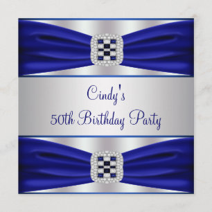 Invitation pour les 50 ans Diamant Saphir Bleu