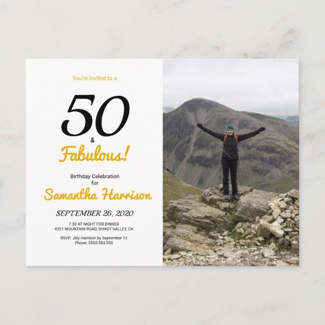 Invitation pour les 50 ans et Fabulueux (Devant)