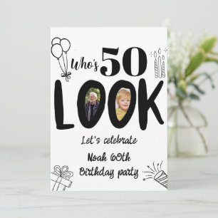 Invitation pour les 50 ans ! Photo moderne pour le