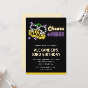 Invitation pour les 53 ans Cheers Beer Drinks Blac