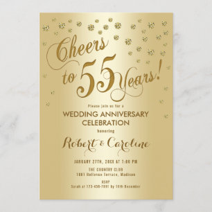 Invitation pour les 55 ans de mariage en or