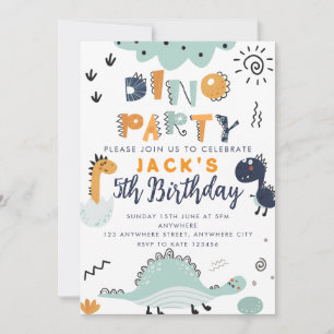 Invitation pour les 5 ans d'anniversaire Dino Part