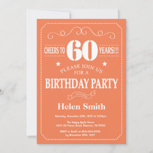 Invitation pour les 60 ans Corail et Blanc