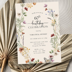 Invitation pour les 60 ans de fleurs