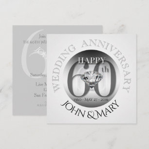 Invitation pour les 60 ans de mariage de diamant S