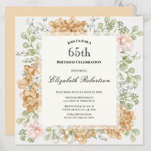 Invitation pour les 65 ans dans des couleurs d'aut