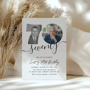 Invitation pour les 70 ans avec deux photos pour a