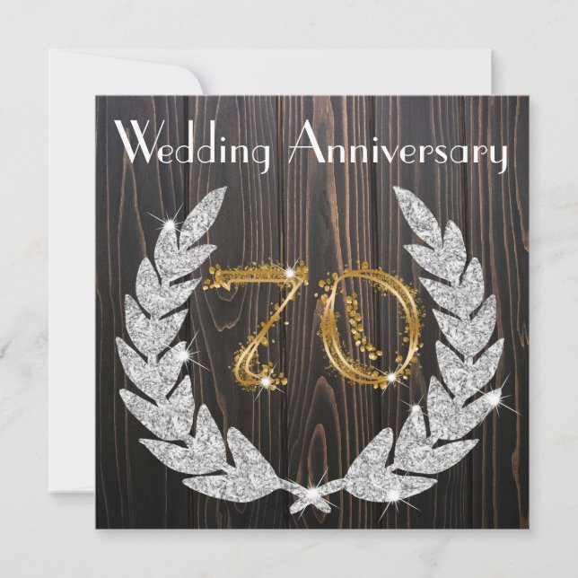 Invitation pour les 70 ans de mariage Diamond Laur (Devant)