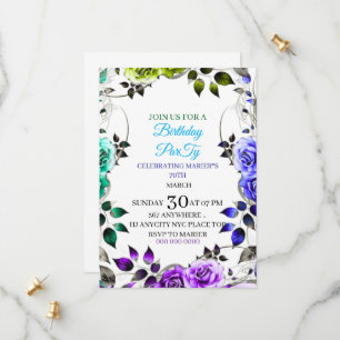 Invitation pour les 70 ans des femmes, Floral Surp