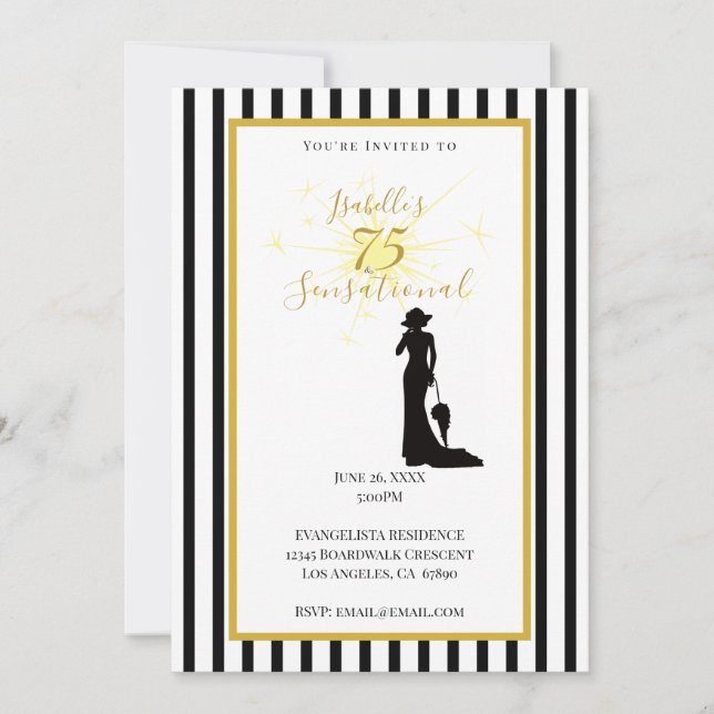 Invitation pour les 75 ans Noir & Or (Devant)