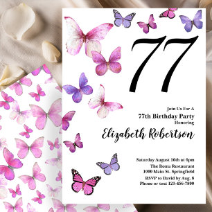 Invitation pour les 77 ans de Butterfly en rose/vi