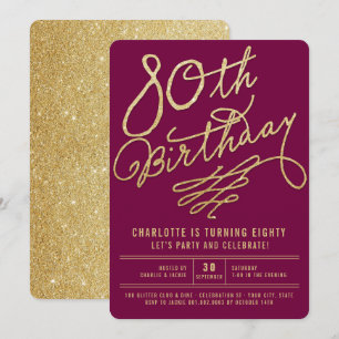 Invitation pour les 80 ans fête d'anniversaire adu